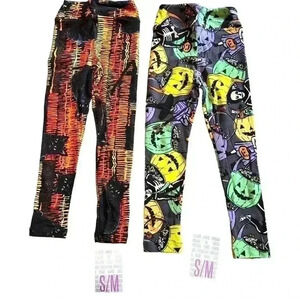 Lularoe small kids Halloween leggings‎ 2 pack bundle. New. Fits size 4-7 best
